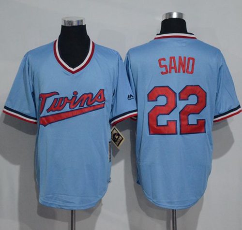 Twins #22 Miguel Sano Light Blue Cooperstown Throwback Stitched MLB Jersey - Click Image to Close